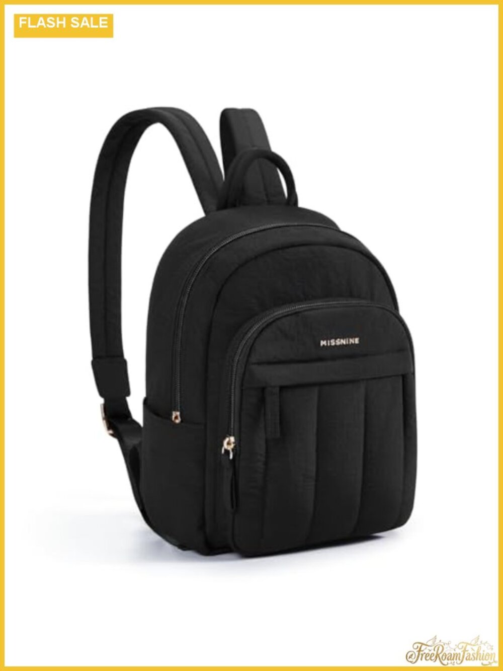 Mini Quilted Backpack Purse, Small Puffer Daypack, Water-Resistant Taslon